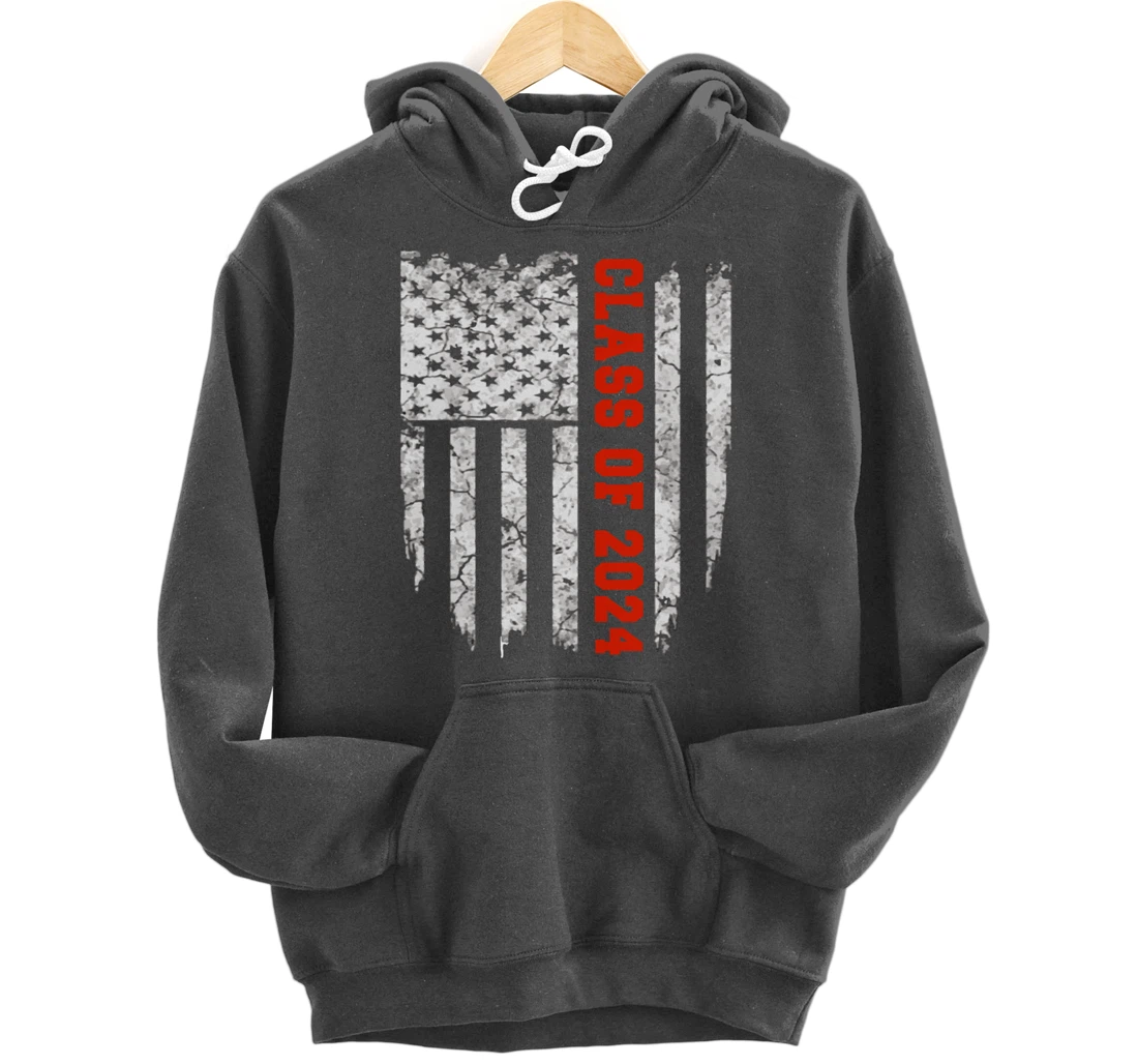 US Flag Class Of 2024 Grow With Me Gift Pullover Hoodie