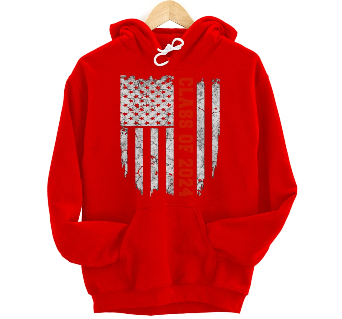 US Flag Class Of 2024 Grow With Me Gift Pullover Hoodie