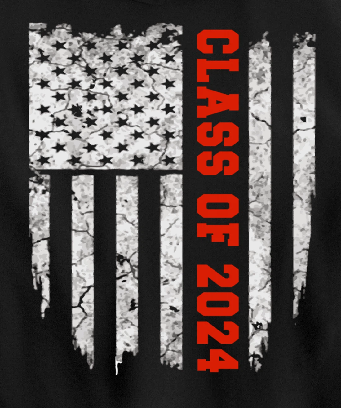 US Flag Class Of 2024 Grow With Me Gift Pullover Hoodie