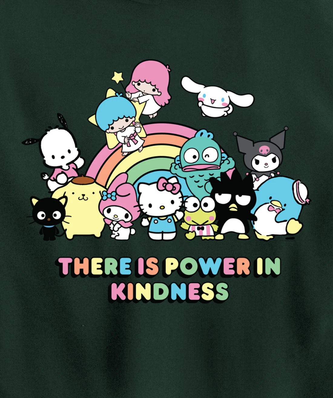 Hello Kitty and Friends There is Power in Kindness unisex adult Pullover Hoodie, Long Sleeve