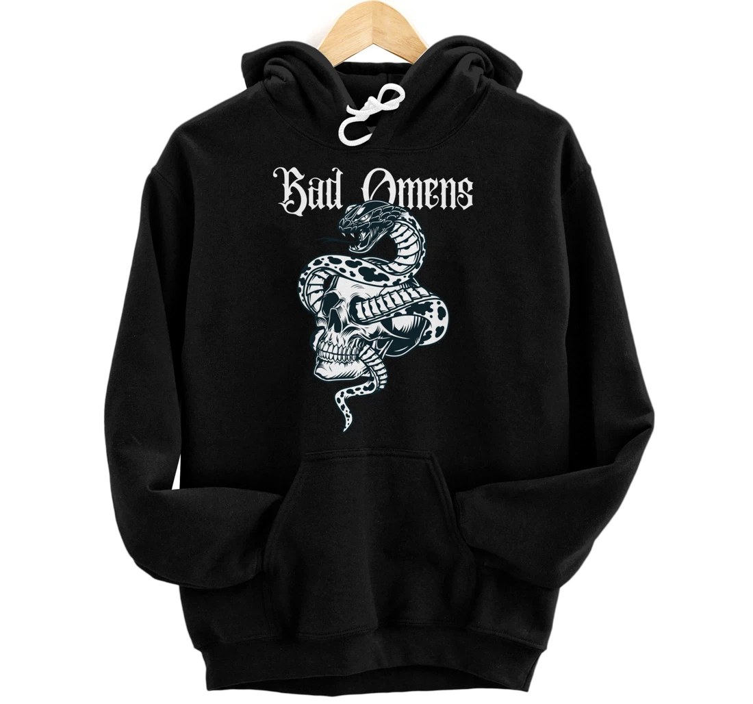 Bad Omens Tee: Mystic snake & Skull Pullover Hoodie