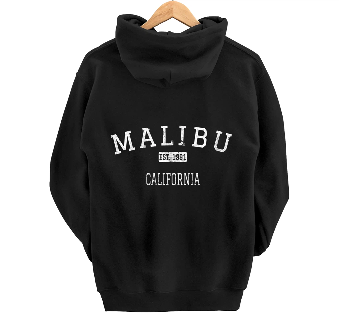 Malibu California CA Vintage Pullover Hoodie