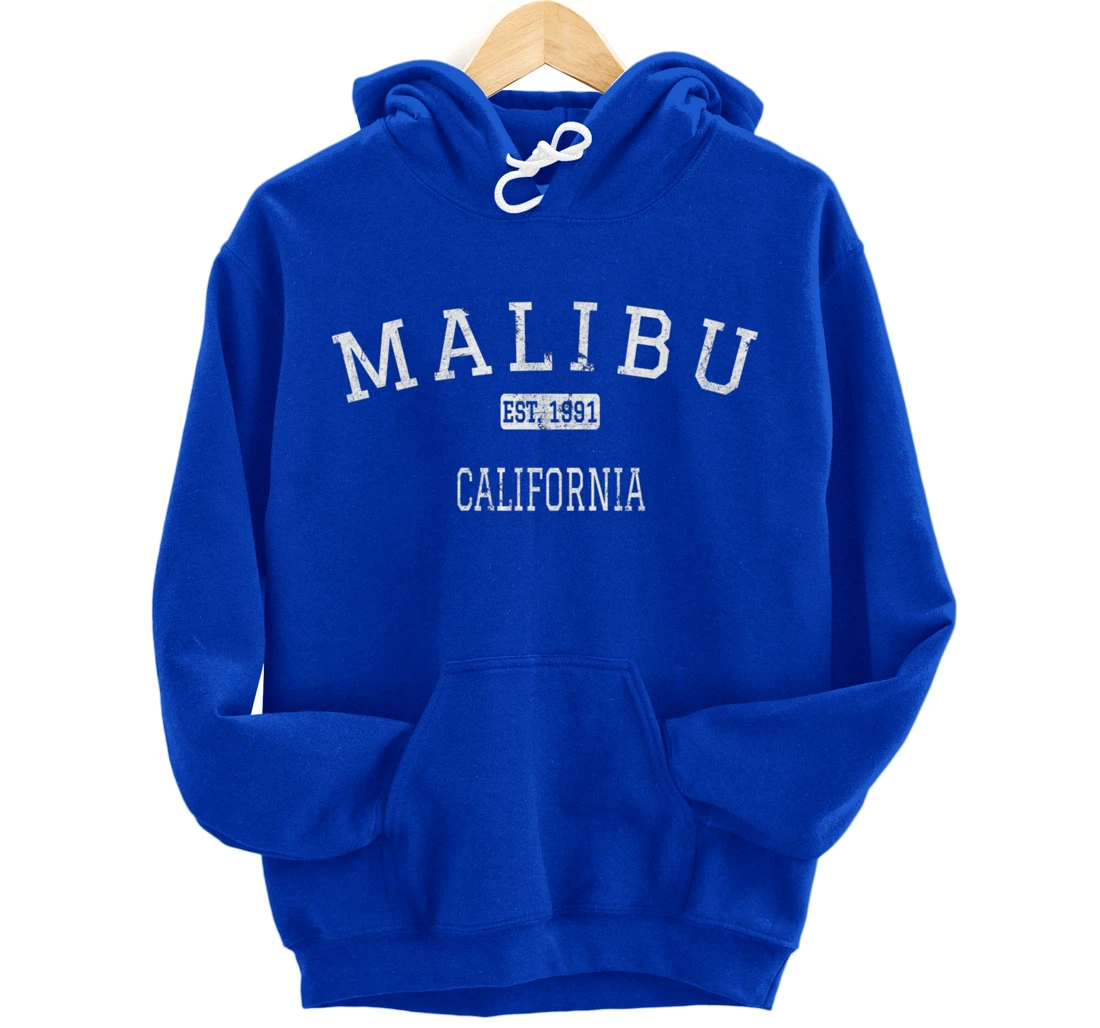 Malibu California CA Vintage Pullover Hoodie