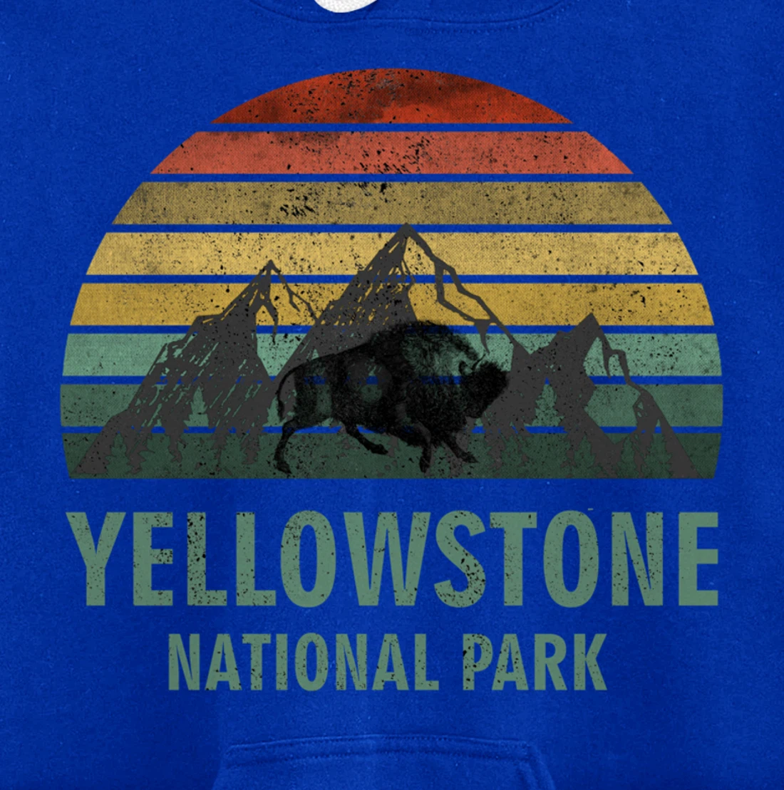 Yellowstone National Park USA Bison Buffalo Vintage Pullover Hoodie