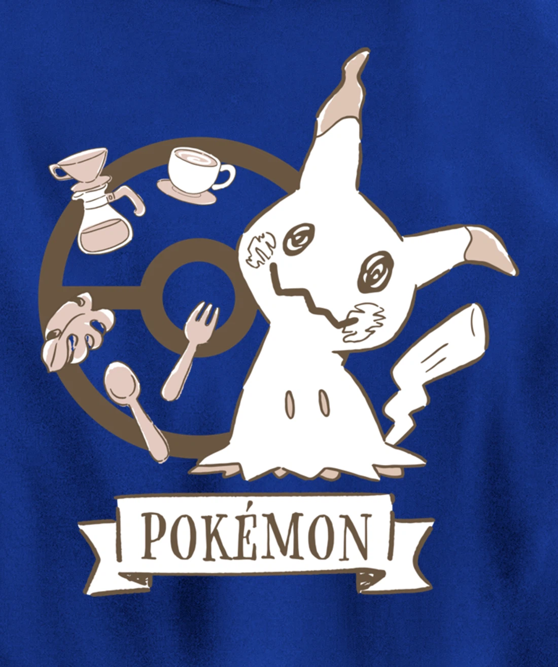 Pokémon - Mimikyu Poké Ball Cafe Drinks Pullover Hoodie