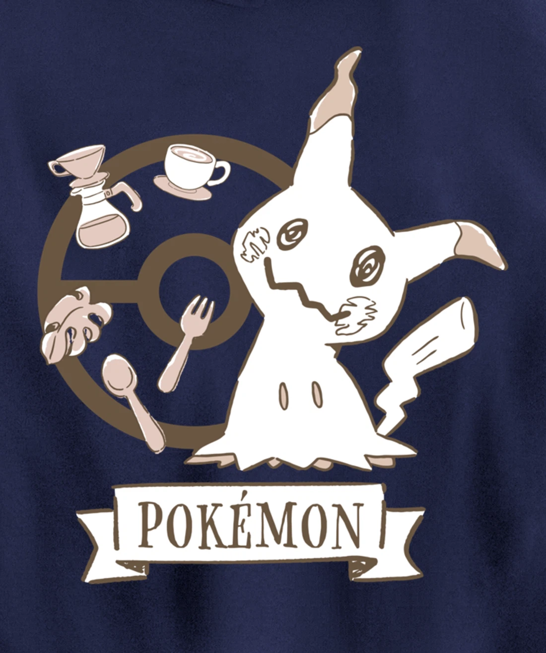 Pokémon - Mimikyu Poké Ball Cafe Drinks Pullover Hoodie
