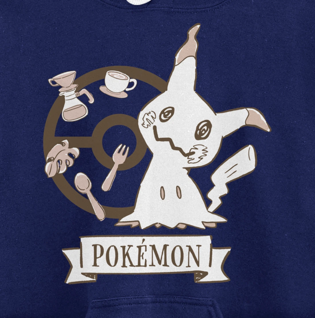 Pokémon - Mimikyu Poké Ball Cafe Drinks Pullover Hoodie