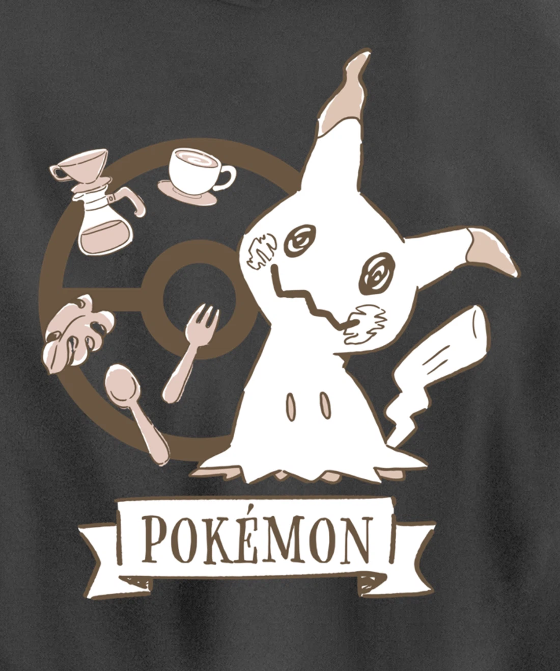 Pokémon - Mimikyu Poké Ball Cafe Drinks Pullover Hoodie