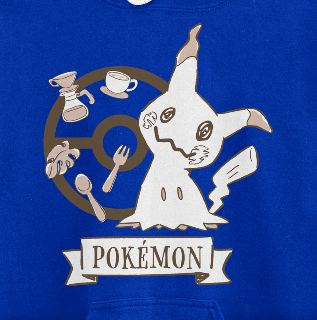 Pokémon - Mimikyu Poké Ball Cafe Drinks Pullover Hoodie