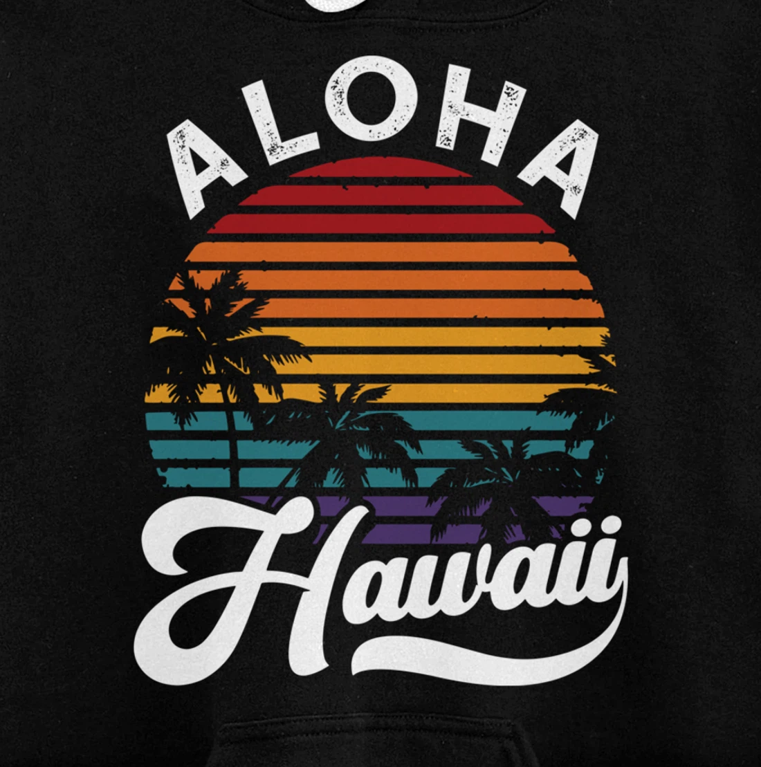 Aloha Hawaii design Retro Vintage Sunset Pullover Hoodie