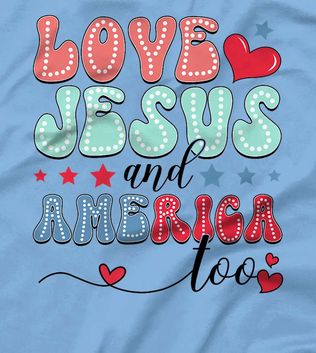 She Loves Jesus and America Too God Christian 4th of July Premium T-Shirt