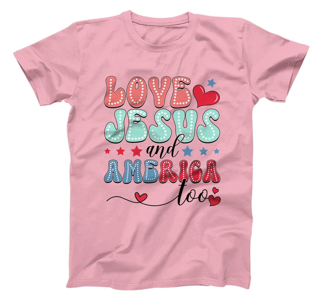 She Loves Jesus and America Too God Christian 4th of July Premium T-Shirt
