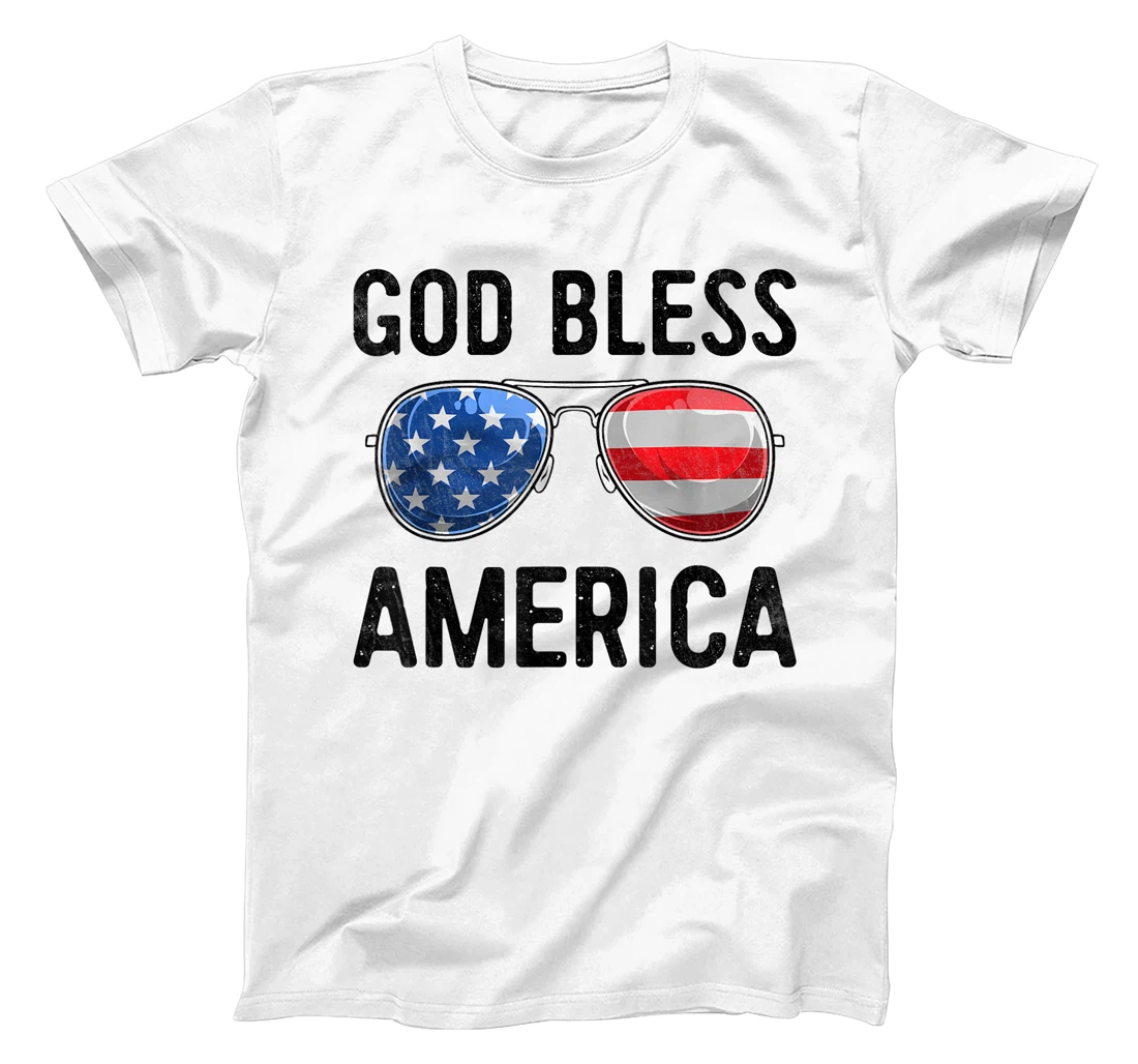 God Bless America 4th Of July Sunglasses US Flag Patriotic T-Shirt