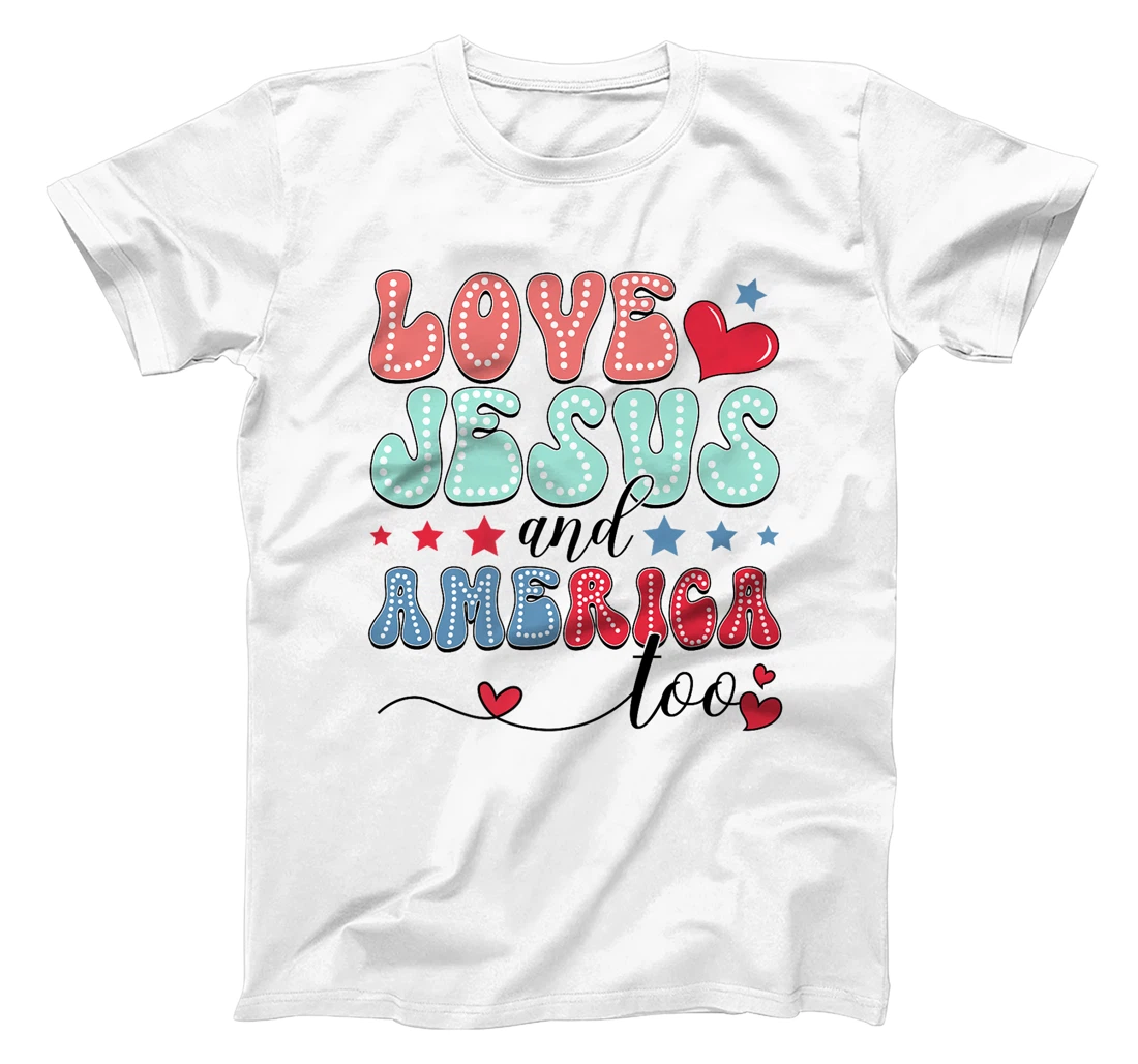 She Loves Jesus and America Too God Christian 4th of July Premium T-Shirt