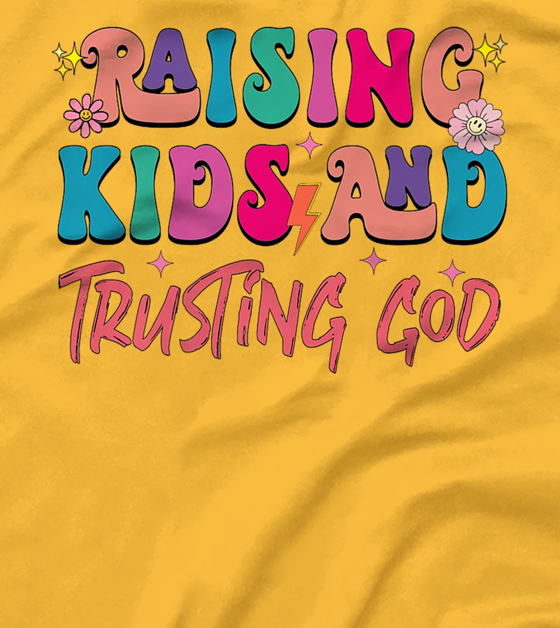 Groovy Raising Kids And Trusting God Christian men women Premium T-Shirt