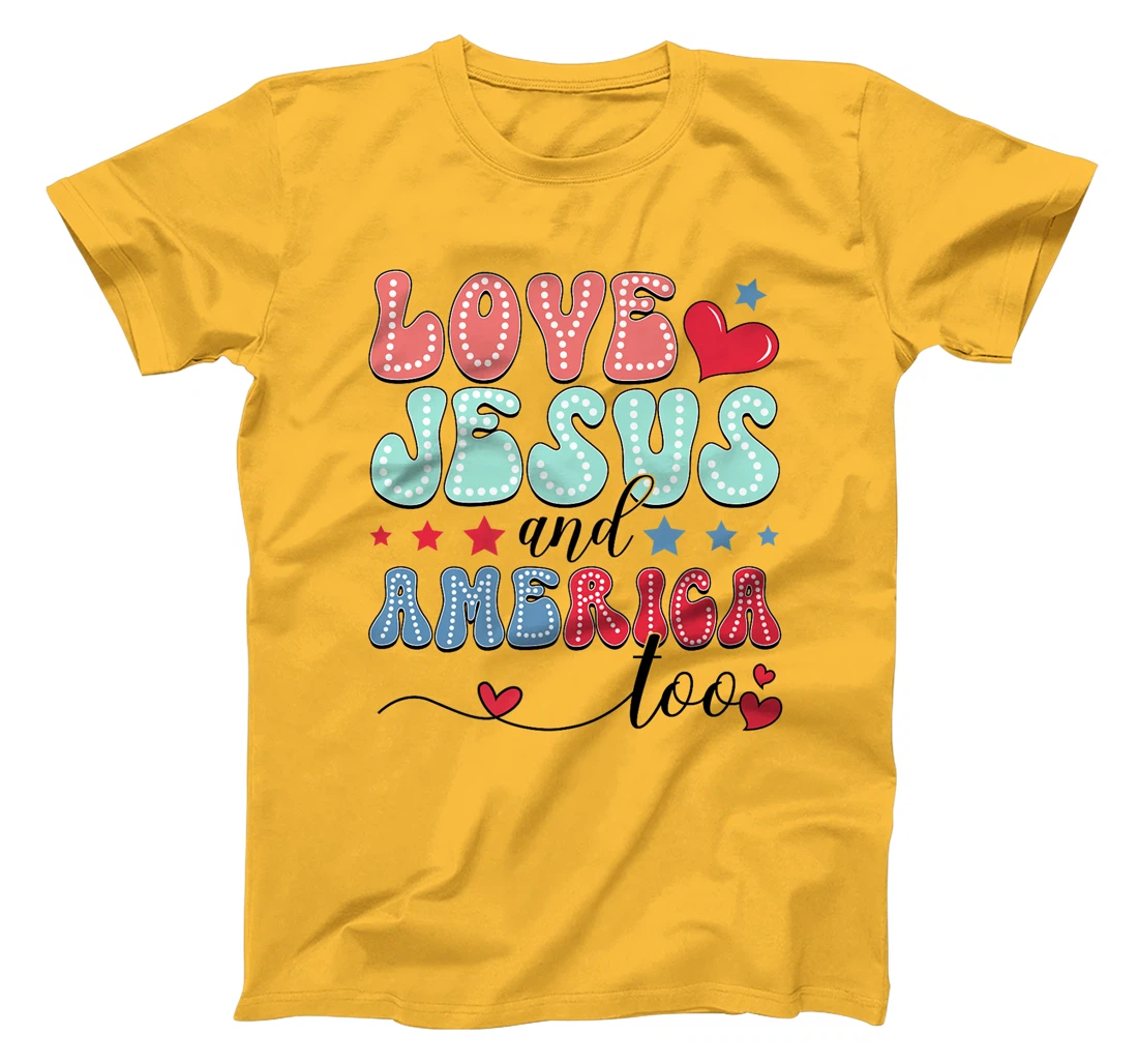 She Loves Jesus and America Too God Christian 4th of July Premium T-Shirt