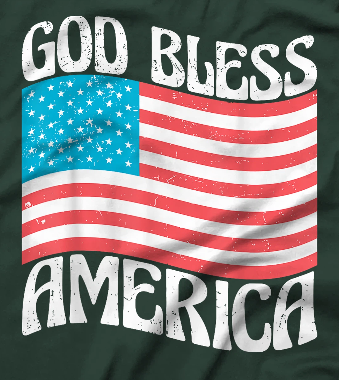 Retro God Bless America 4th of July American Flag Coquette T-Shirt