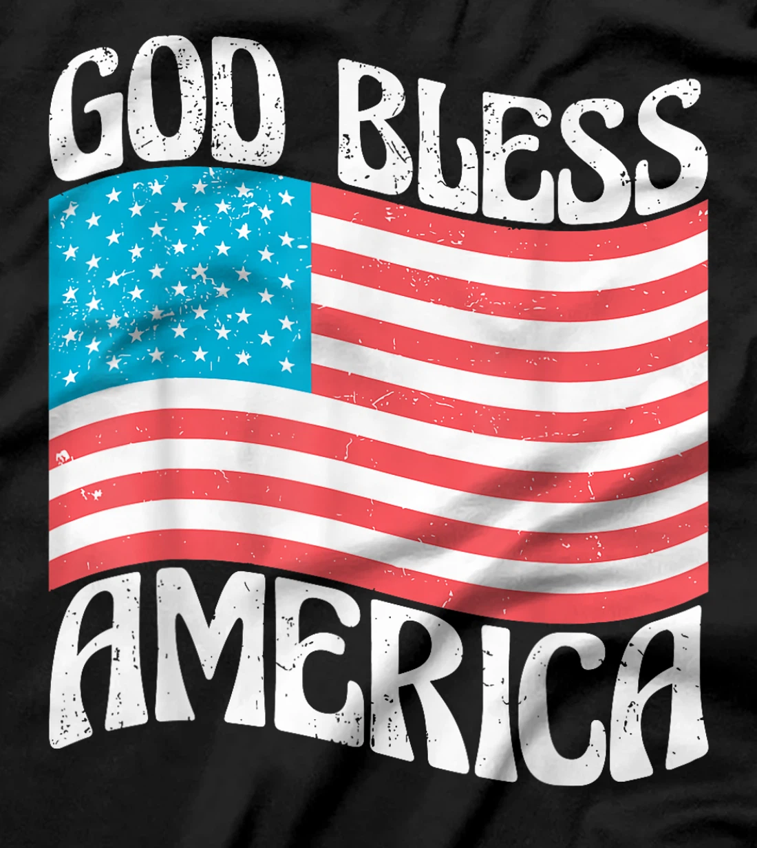Retro God Bless America 4th of July American Flag Coquette T-Shirt