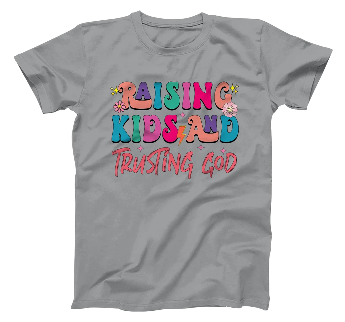 Groovy Raising Kids And Trusting God Christian men women Premium T-Shirt