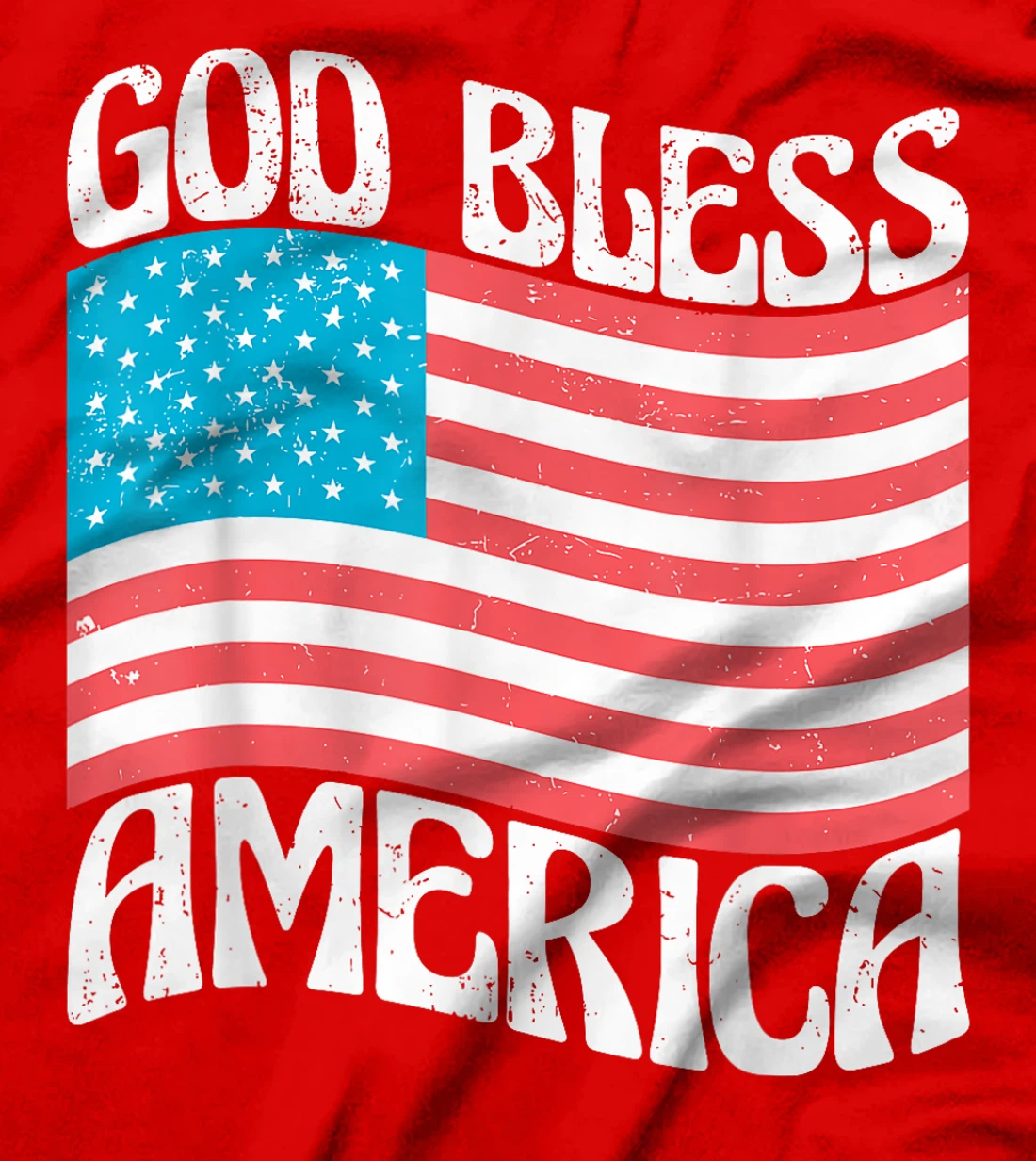 Retro God Bless America 4th of July American Flag Coquette T-Shirt