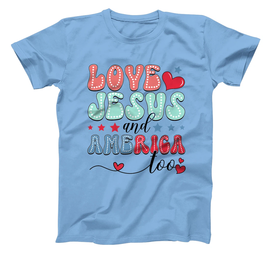She Loves Jesus and America Too God Christian 4th of July Premium T-Shirt