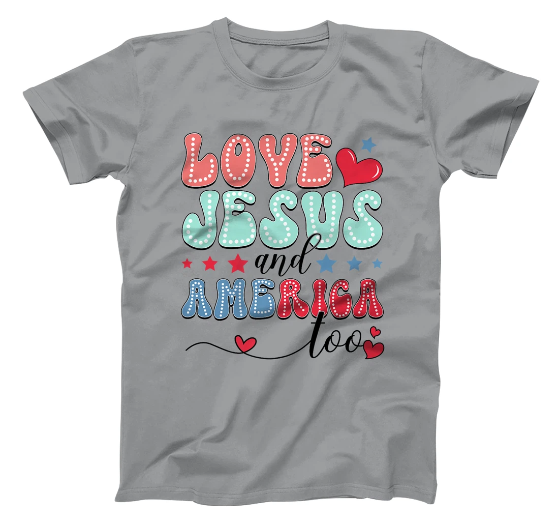 She Loves Jesus and America Too God Christian 4th of July Premium T-Shirt