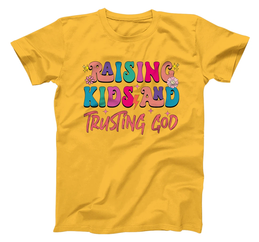 Groovy Raising Kids And Trusting God Christian men women Premium T-Shirt