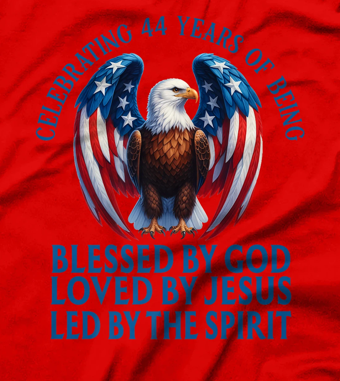Blessed By God For 44 Years Christian Eagle Birthday Premium T-Shirt
