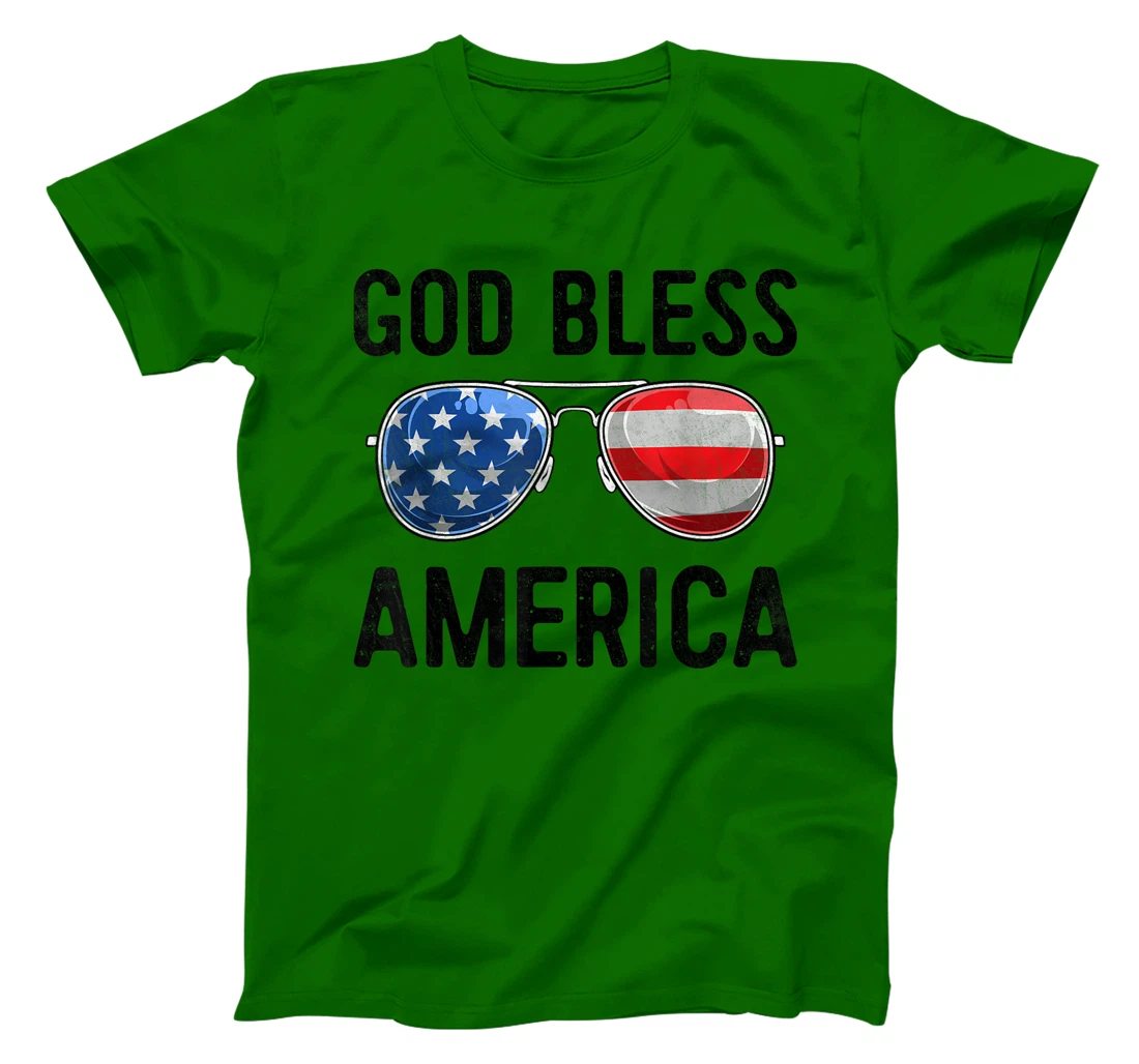 God Bless America 4th Of July Sunglasses US Flag Patriotic T-Shirt