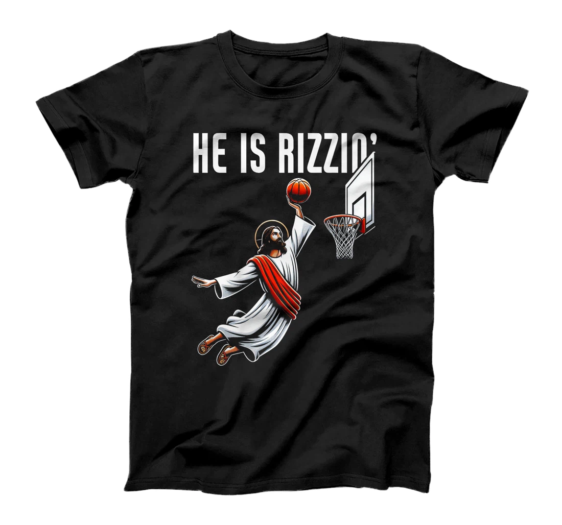 He Is Rizzin Jesus Basketball Meme Christian God Premium T-Shirt