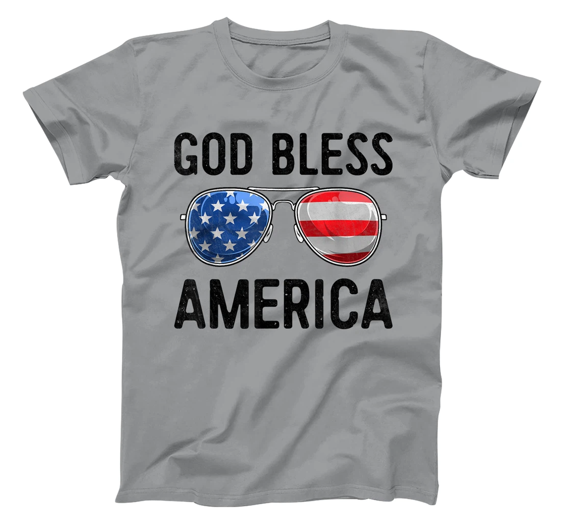 God Bless America 4th Of July Sunglasses US Flag Patriotic T-Shirt