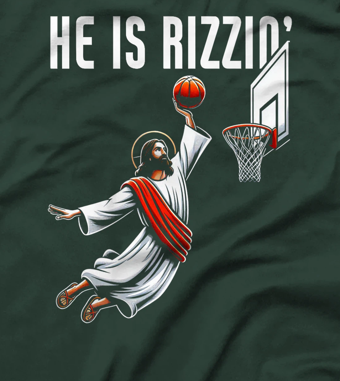 He Is Rizzin Jesus Basketball Meme Christian God Premium T-Shirt