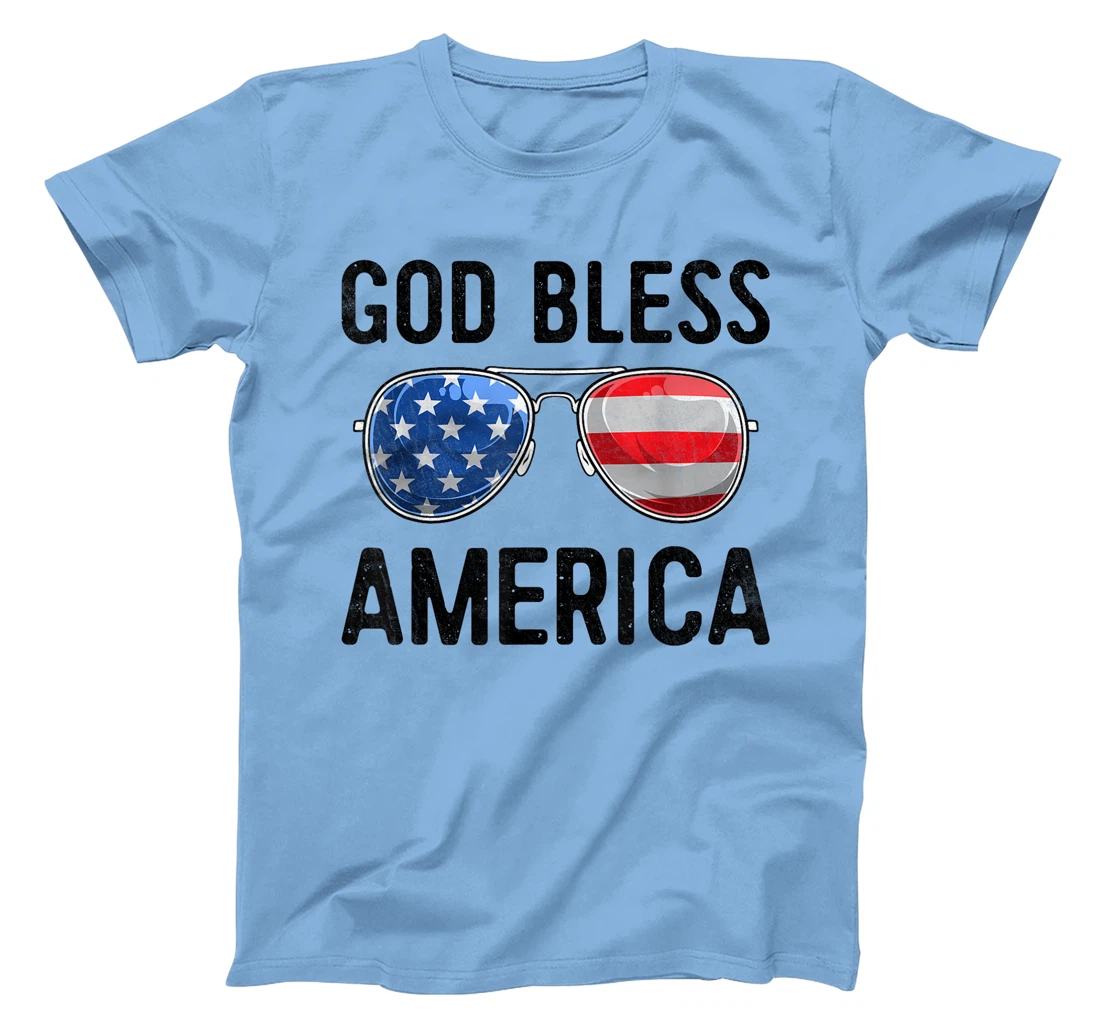 God Bless America 4th Of July Sunglasses US Flag Patriotic T-Shirt
