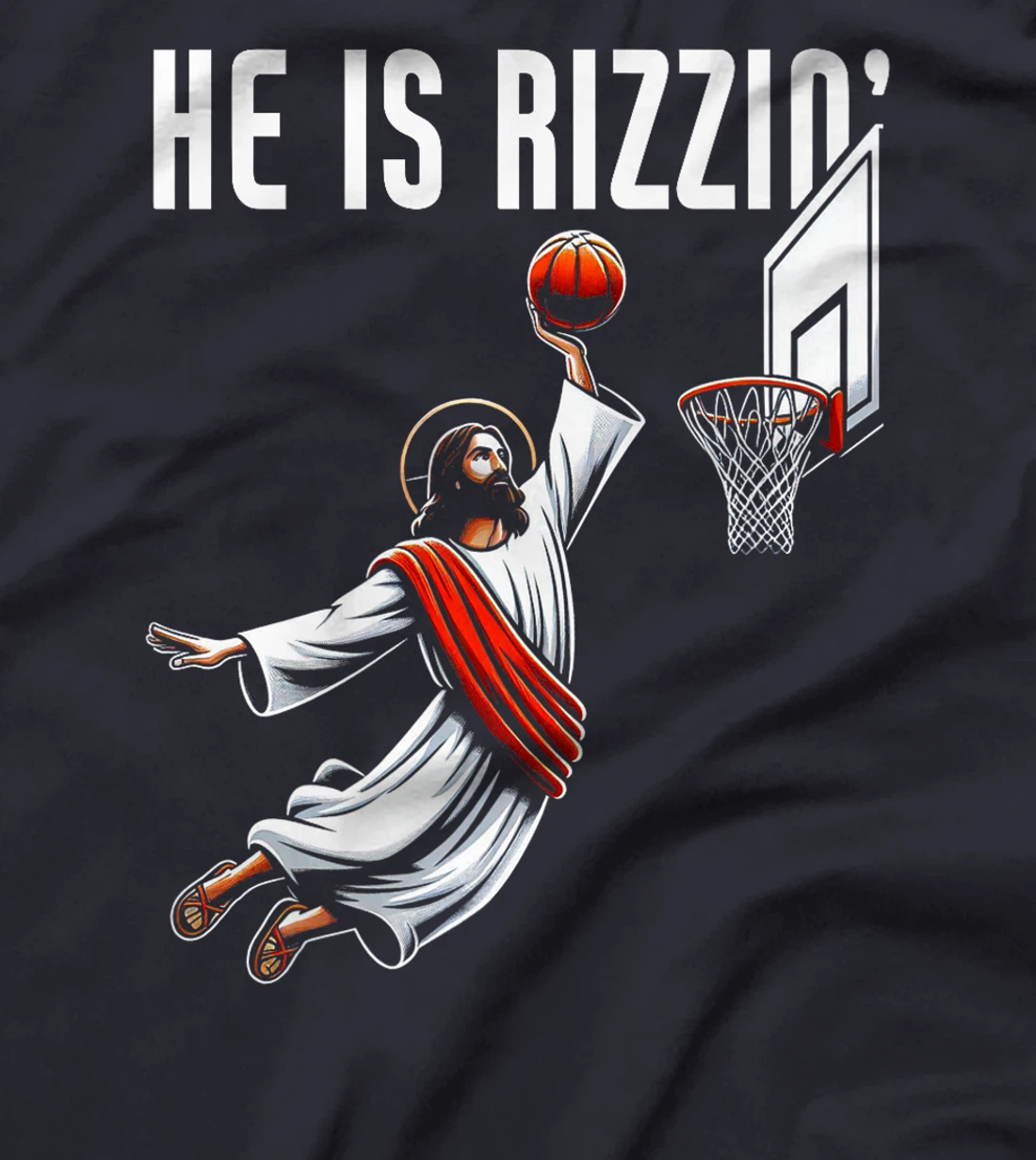 He Is Rizzin Jesus Basketball Meme Christian God Premium T-Shirt
