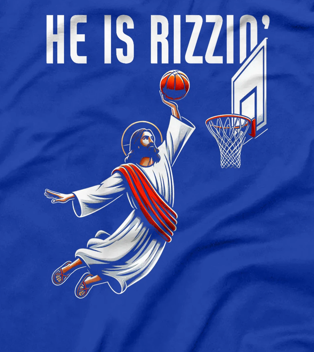 He Is Rizzin Jesus Basketball Meme Christian God Premium T-Shirt