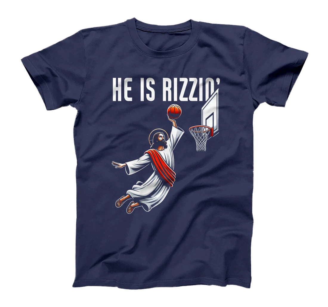 He Is Rizzin Jesus Basketball Meme Christian God Premium T-Shirt