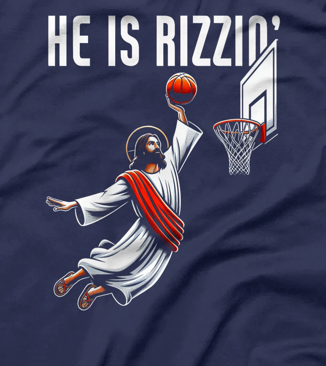 He Is Rizzin Jesus Basketball Meme Christian God Premium T-Shirt