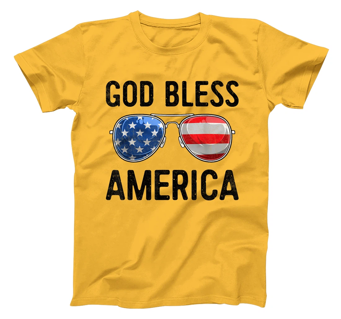 God Bless America 4th Of July Sunglasses US Flag Patriotic T-Shirt