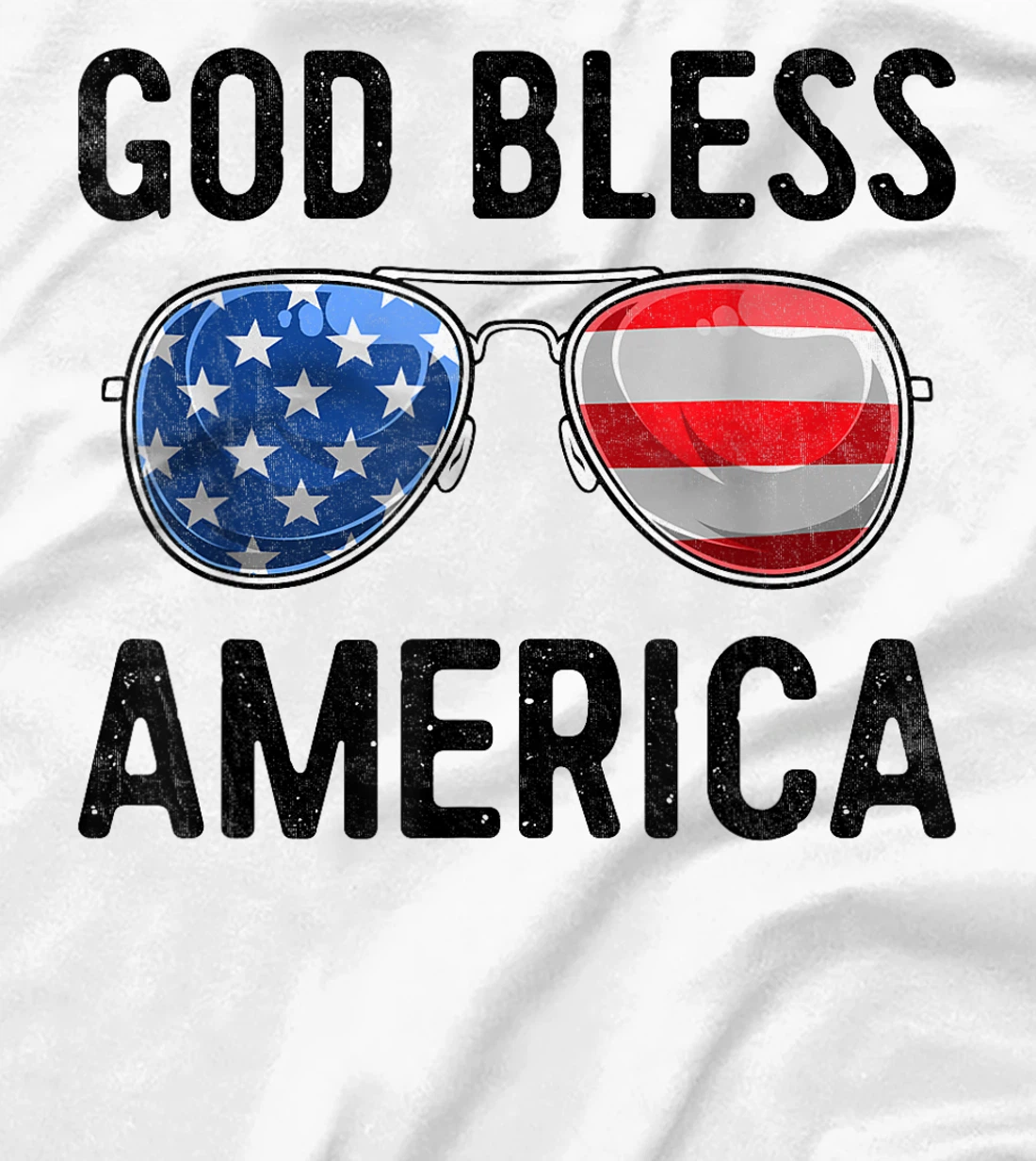 God Bless America 4th Of July Sunglasses US Flag Patriotic T-Shirt
