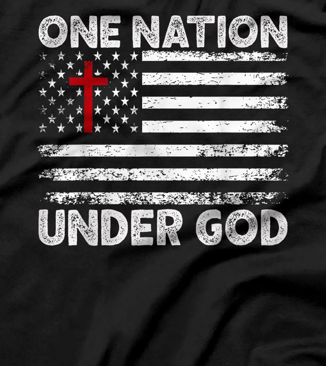 ONE NATION UNDER GOD Flag 4th Of July Patriotic Christian T-Shirt