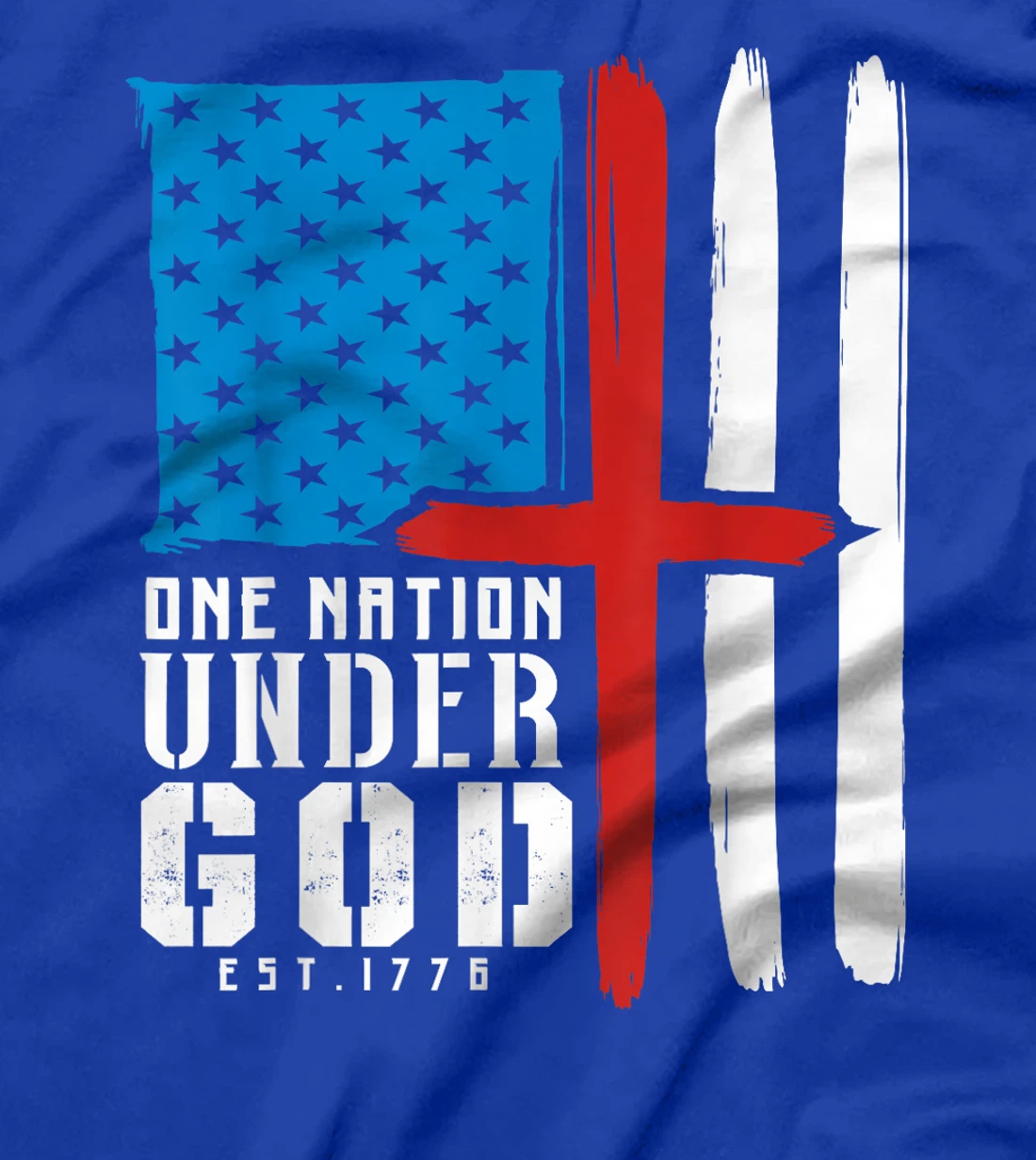 ONE NATION UNDER GOD Flag 4th Of July Patriotic Christian T-Shirt