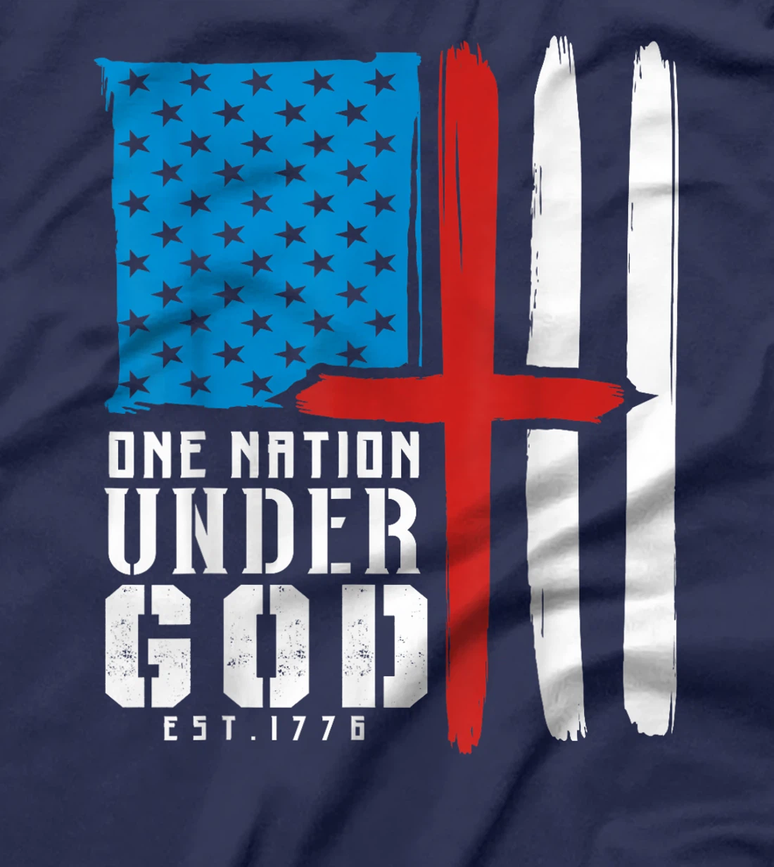 ONE NATION UNDER GOD Flag 4th Of July Patriotic Christian T-Shirt