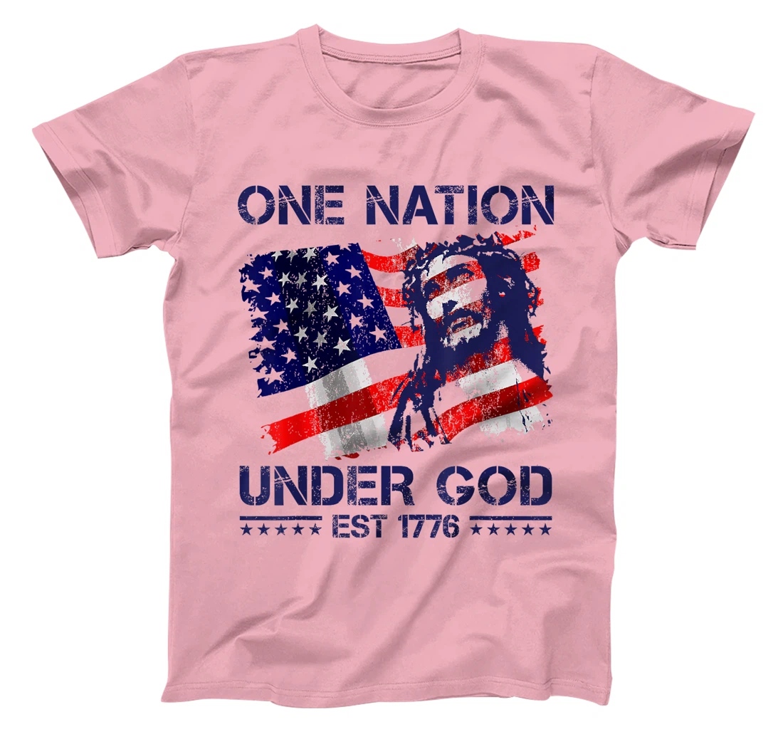 ONE NATION UNDER GOD Flag 4th Of July Patriotic Christian T-Shirt