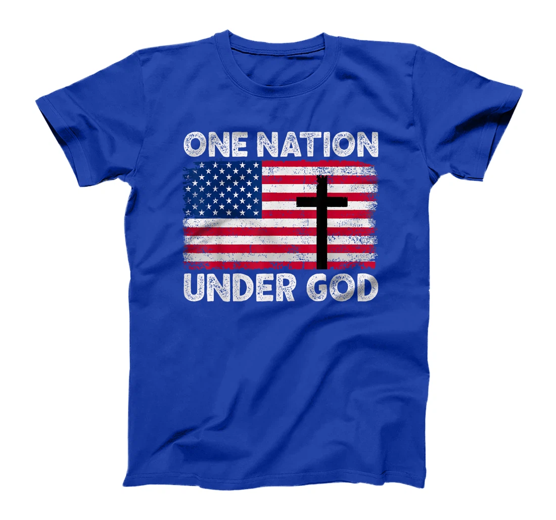 ONE NATION UNDER GOD Flag 4th Of July Patriotic Christian T-Shirt