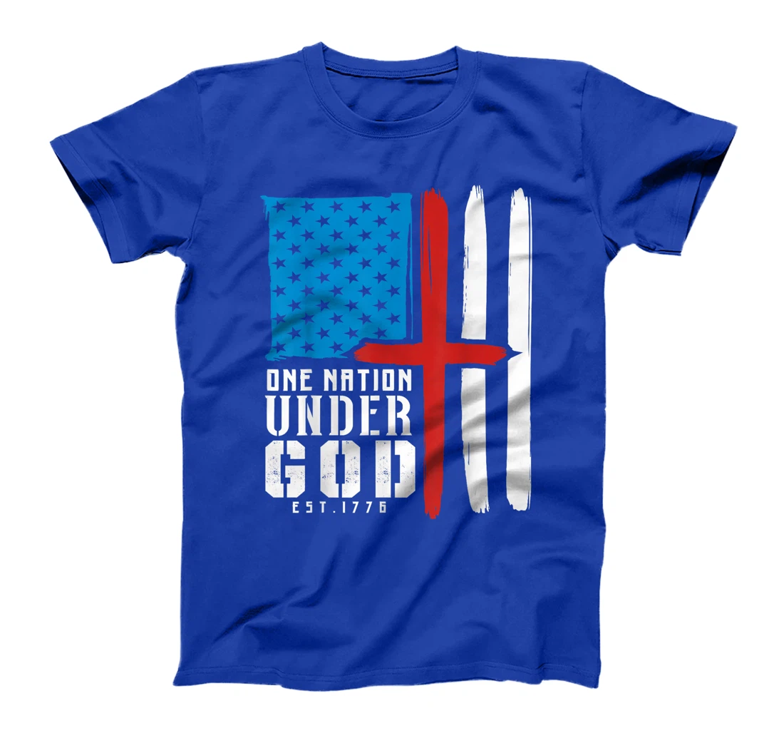 ONE NATION UNDER GOD Flag 4th Of July Patriotic Christian T-Shirt