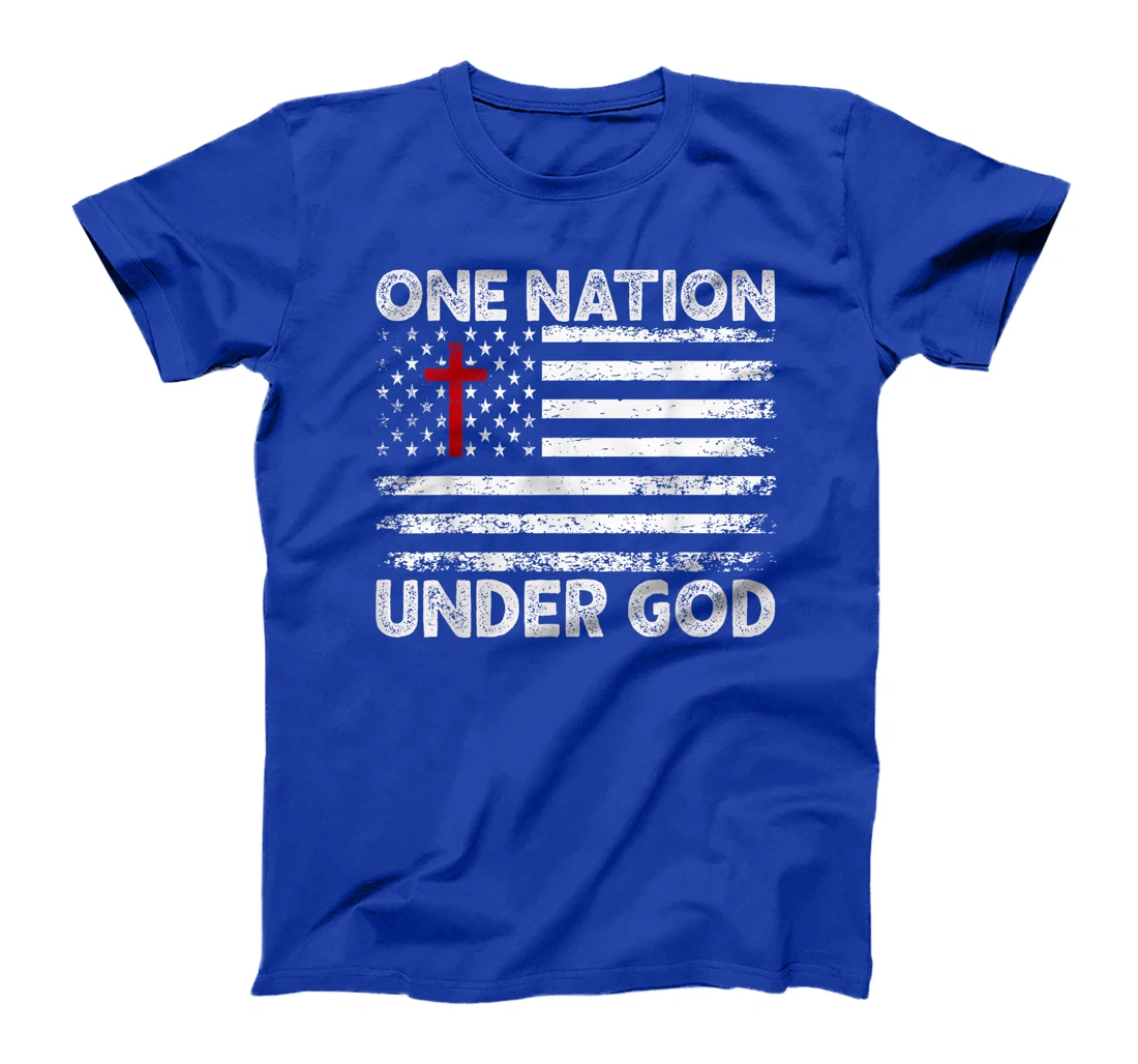 ONE NATION UNDER GOD Flag 4th Of July Patriotic Christian T-Shirt