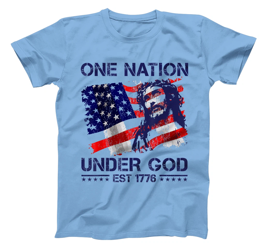 ONE NATION UNDER GOD Flag 4th Of July Patriotic Christian T-Shirt