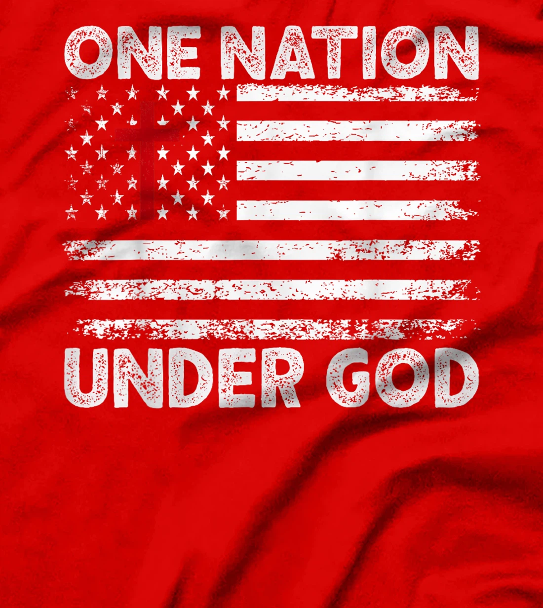 ONE NATION UNDER GOD Flag 4th Of July Patriotic Christian T-Shirt