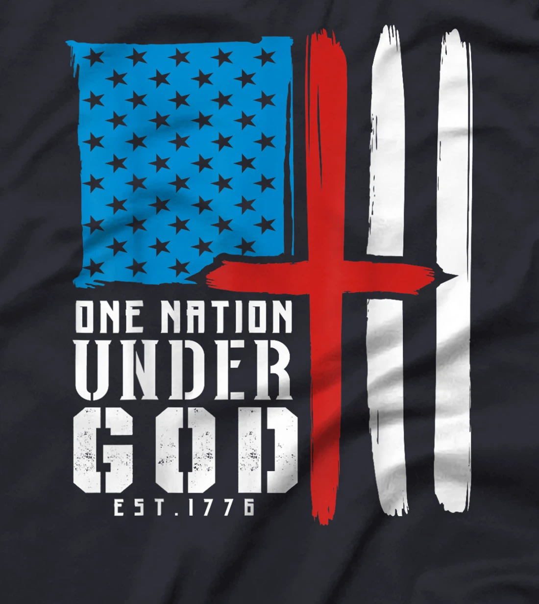 ONE NATION UNDER GOD Flag 4th Of July Patriotic Christian T-Shirt