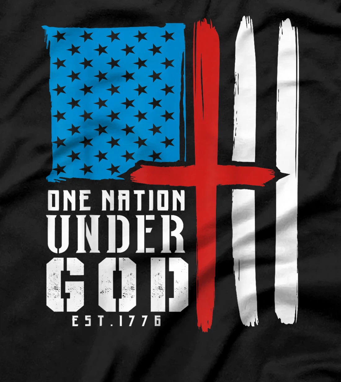 ONE NATION UNDER GOD Flag 4th Of July Patriotic Christian T-Shirt